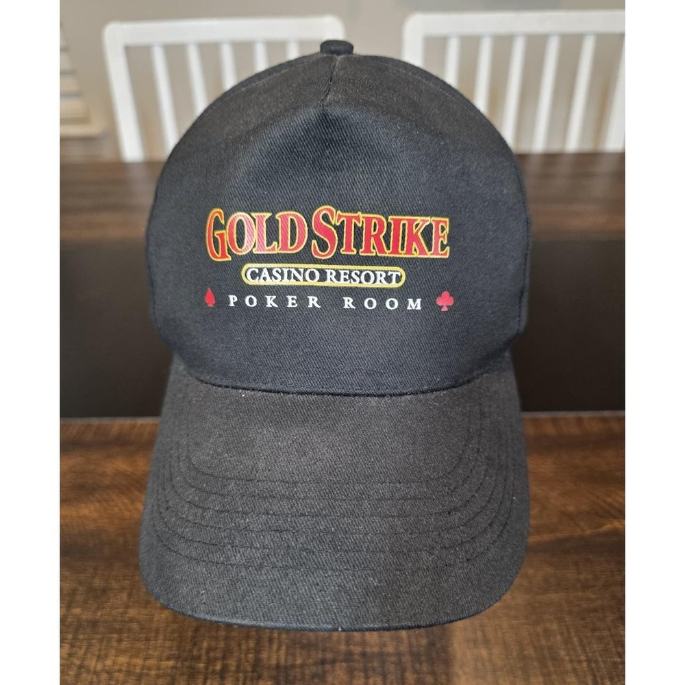 Vintage Gold Strike Casino‎ Resort Poker Room Snapback Hat Black Head To Toe
